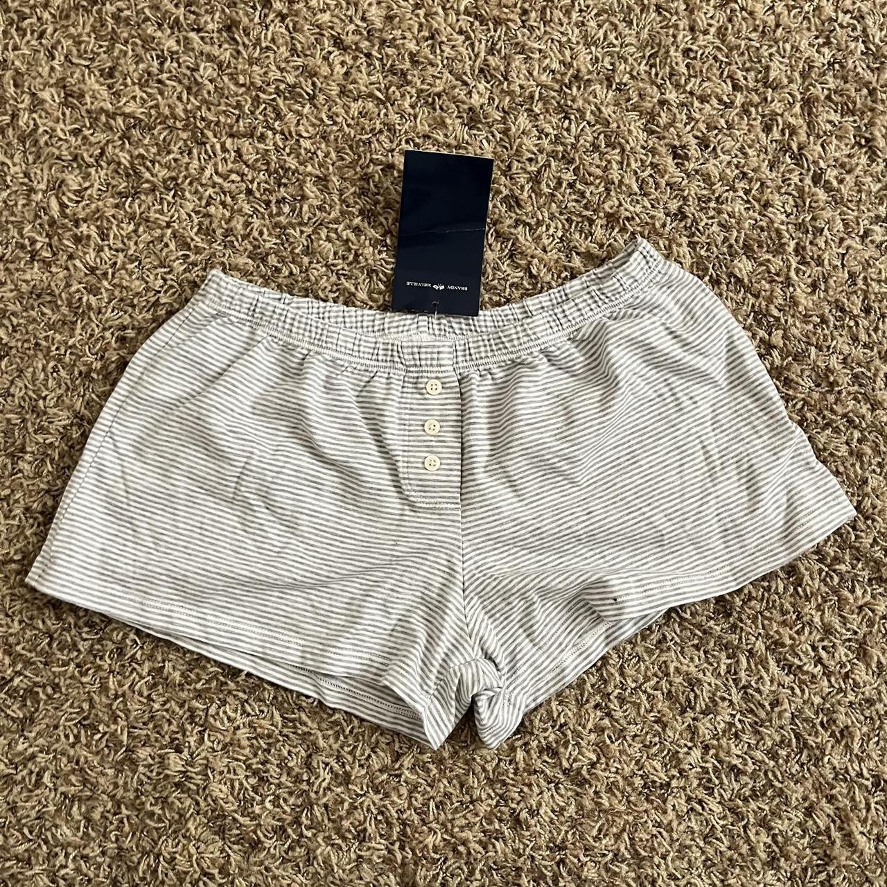 Brandy Melville Striped Pajama Shorts ♡ one size... - Depop