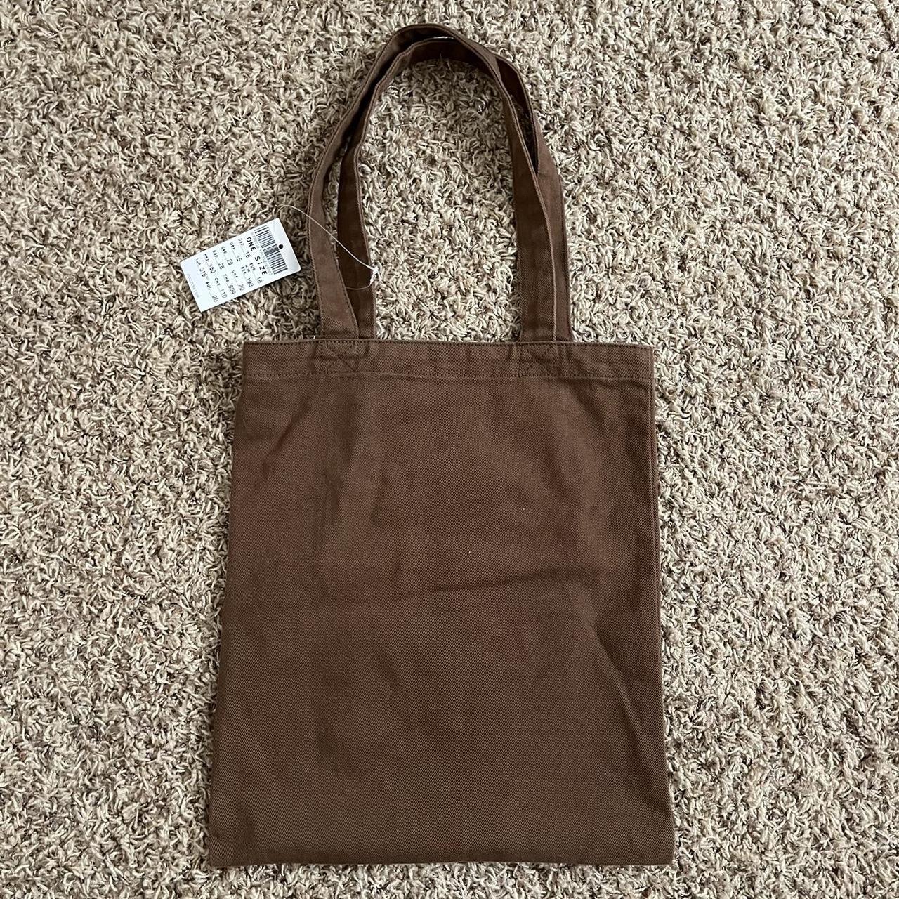Brandy Melville Brown Tote Bag ♡ thick heavy... Depop