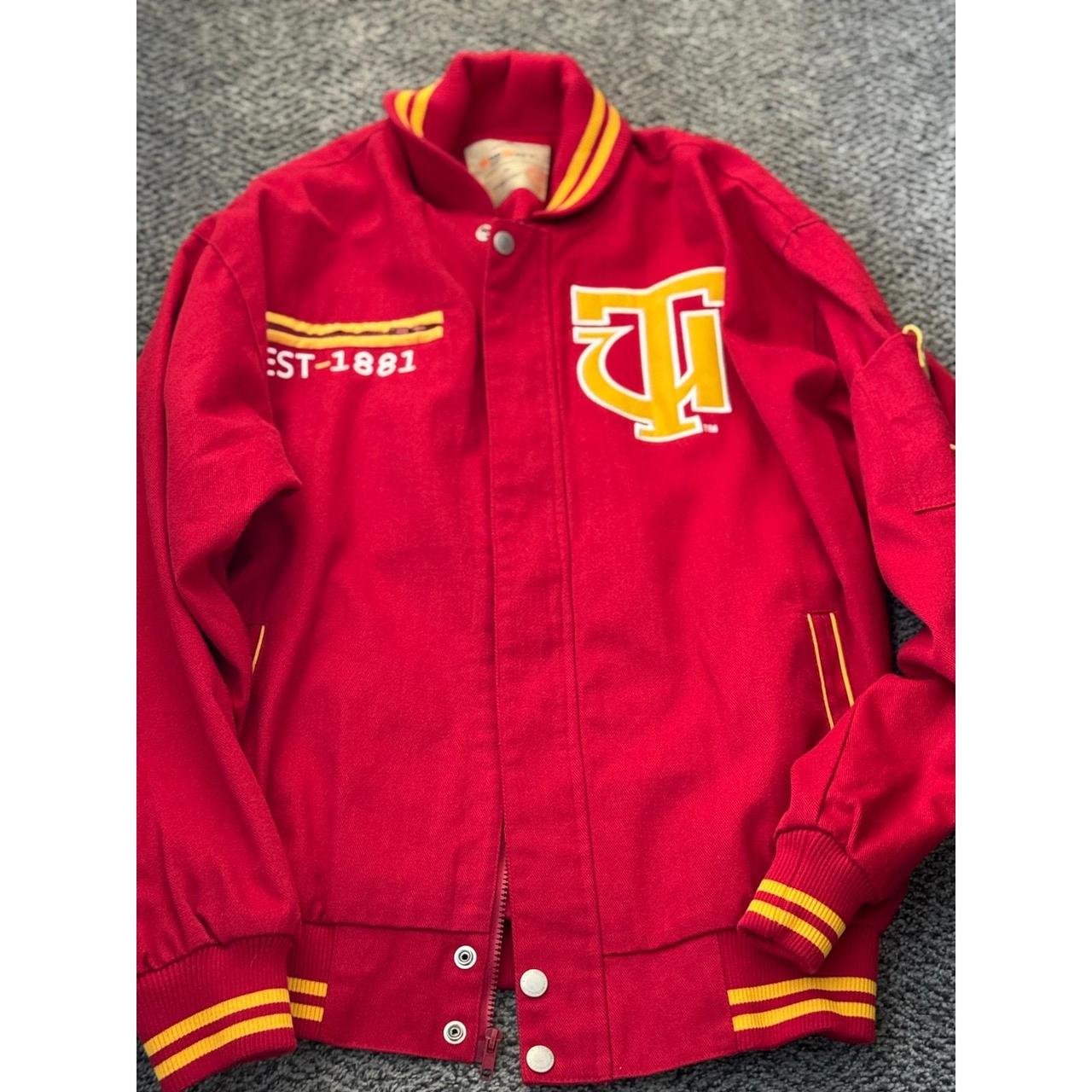Source Unknown Men's Varsity Jacket - Red/Gold - … - image 1