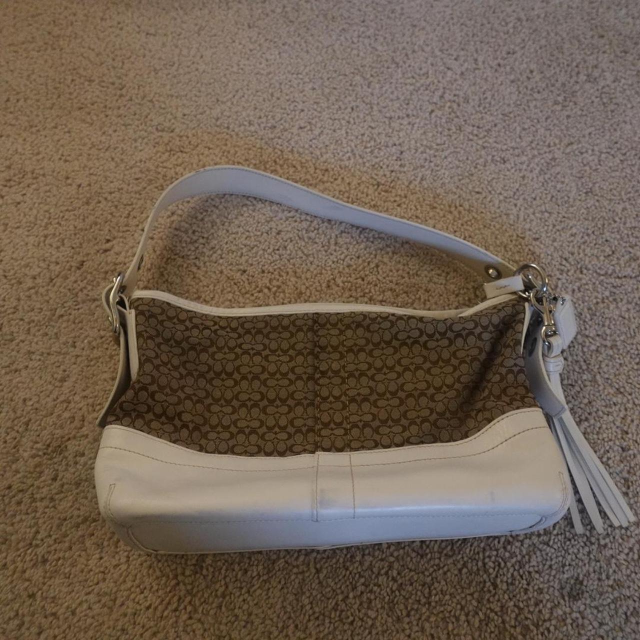 White and best sale silver coach purse