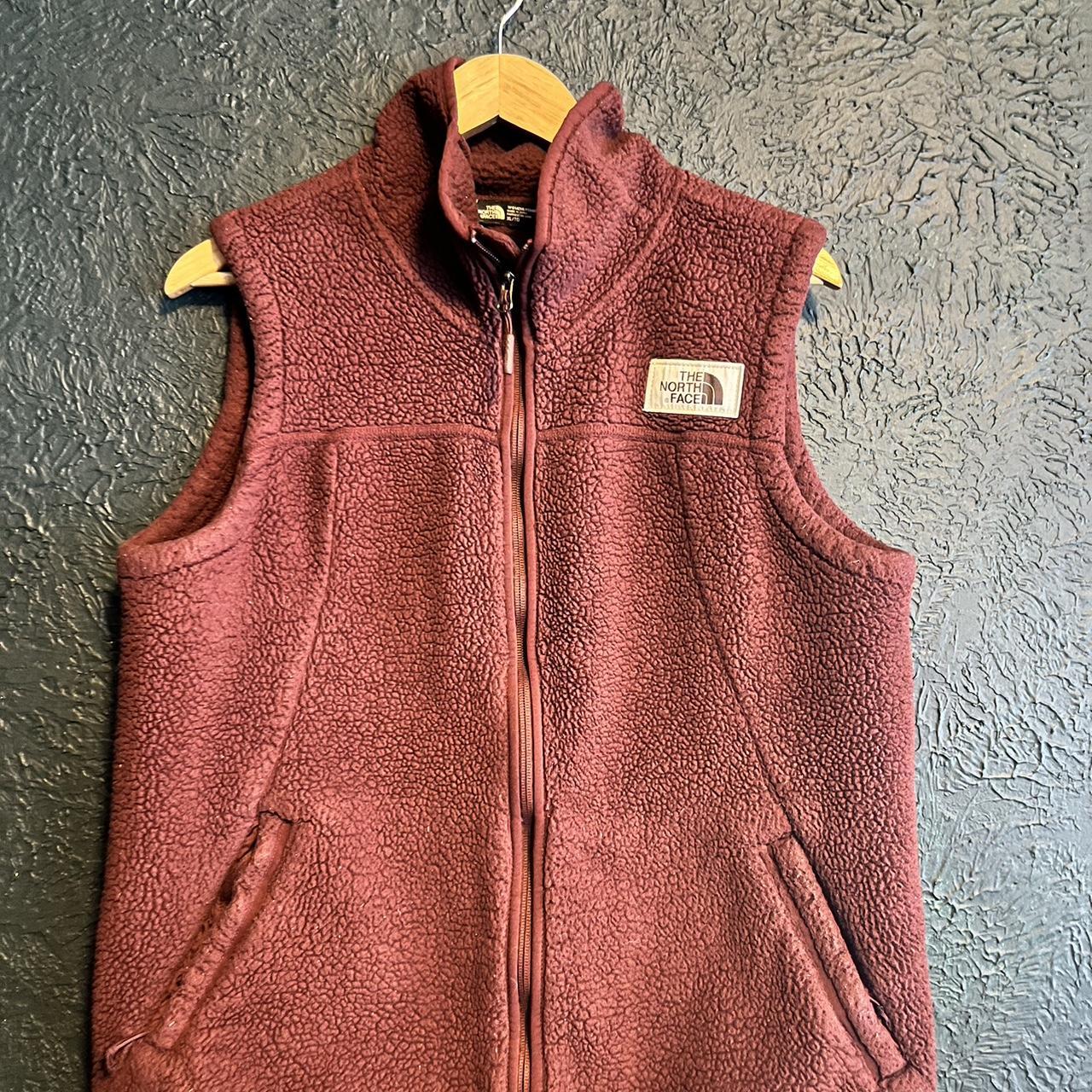 North face burgundy on sale vest