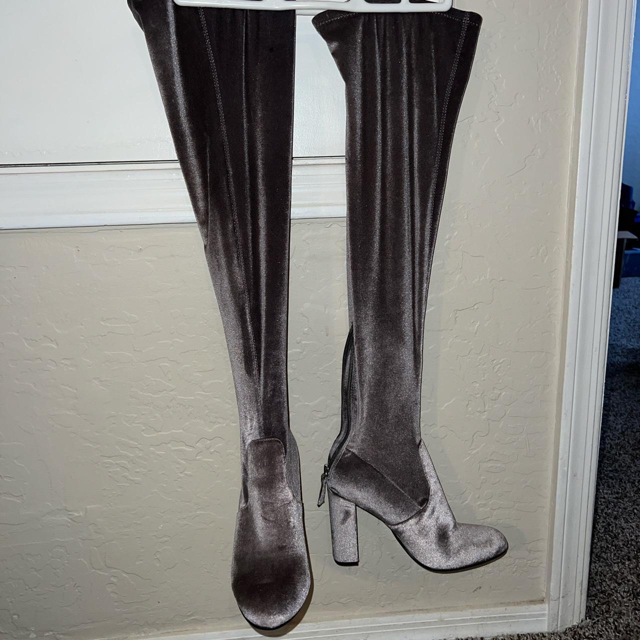 Steve madden grey on sale over the knee boots