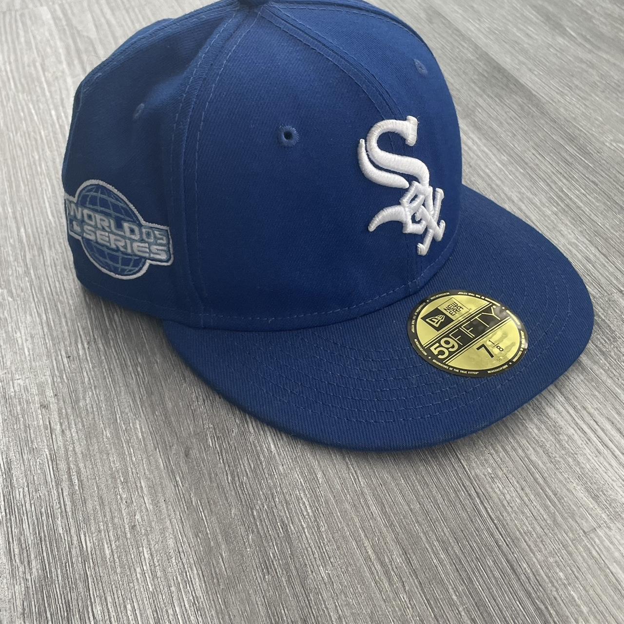 Royal Blue White Sox Fitted 2005 World Depop