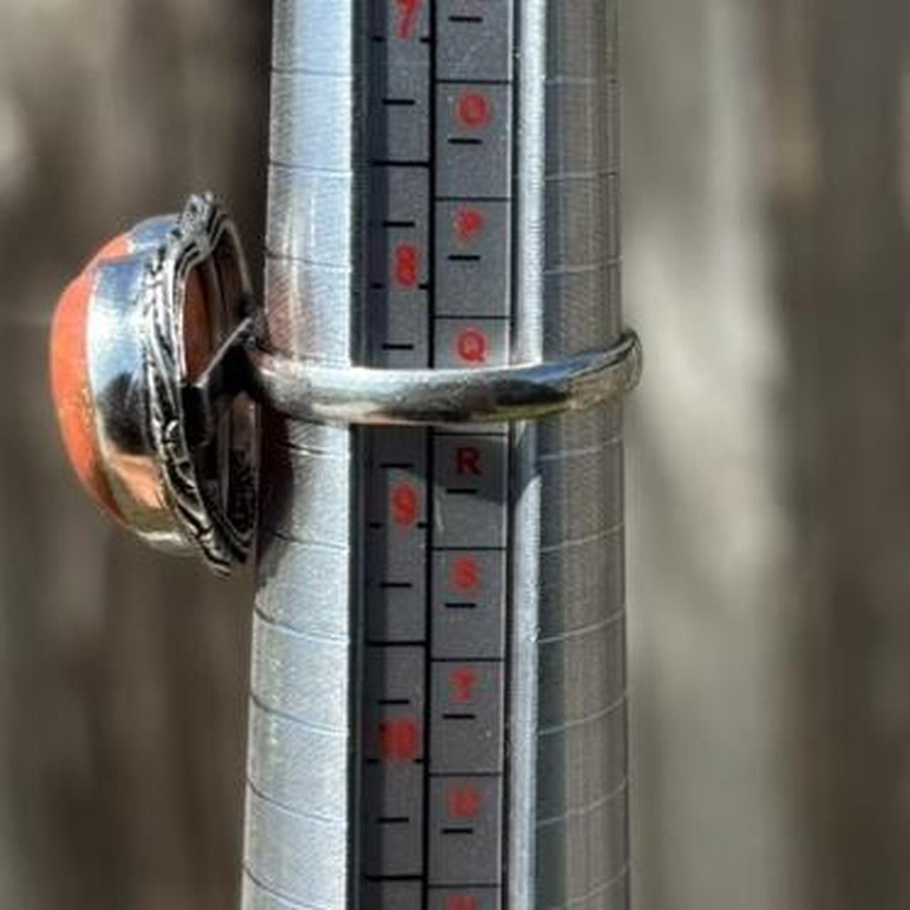 Women's Ring - Silver/Multi – Red orange carnelia… - image 4