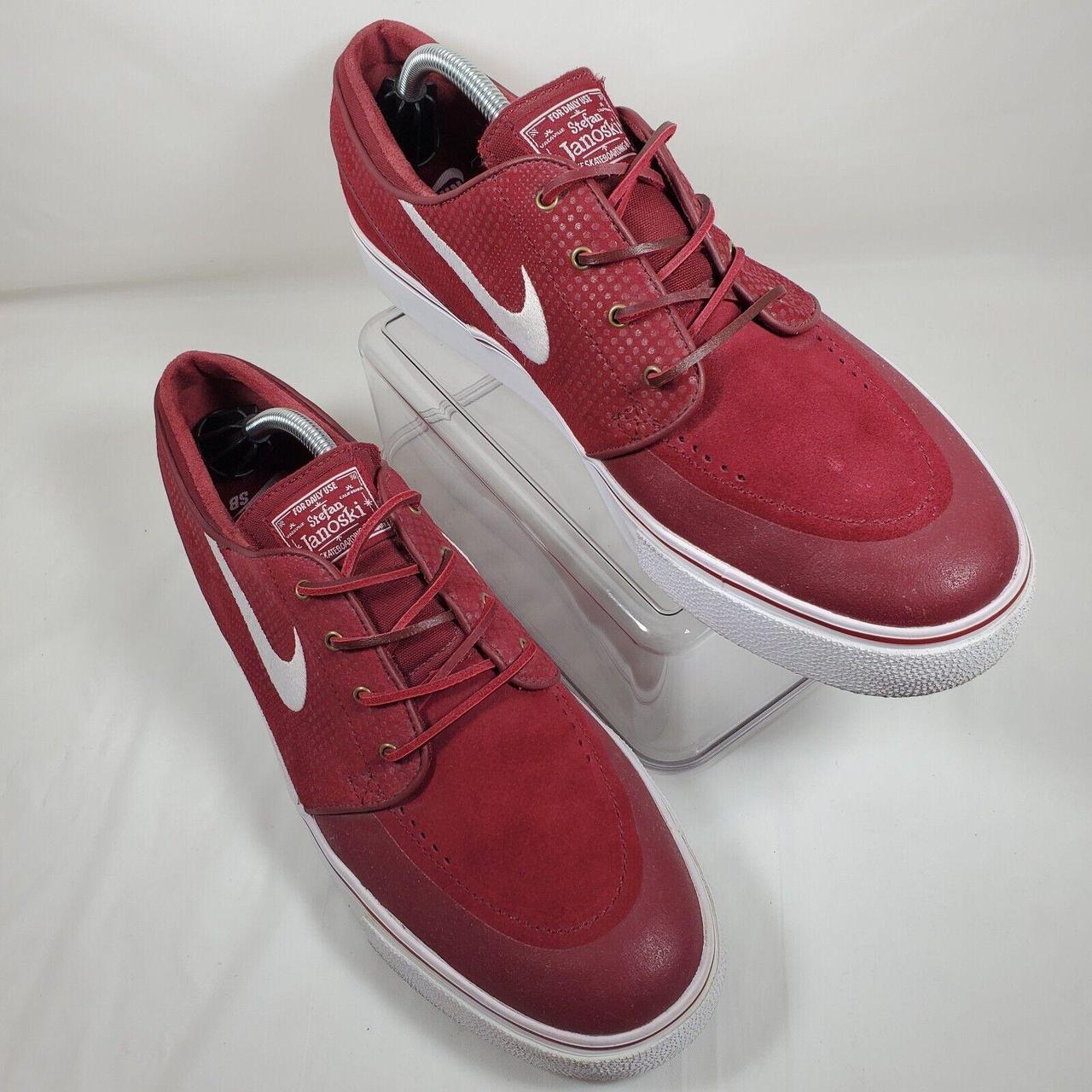 Nike sb janoski platinum & red suede skate shoes best sale