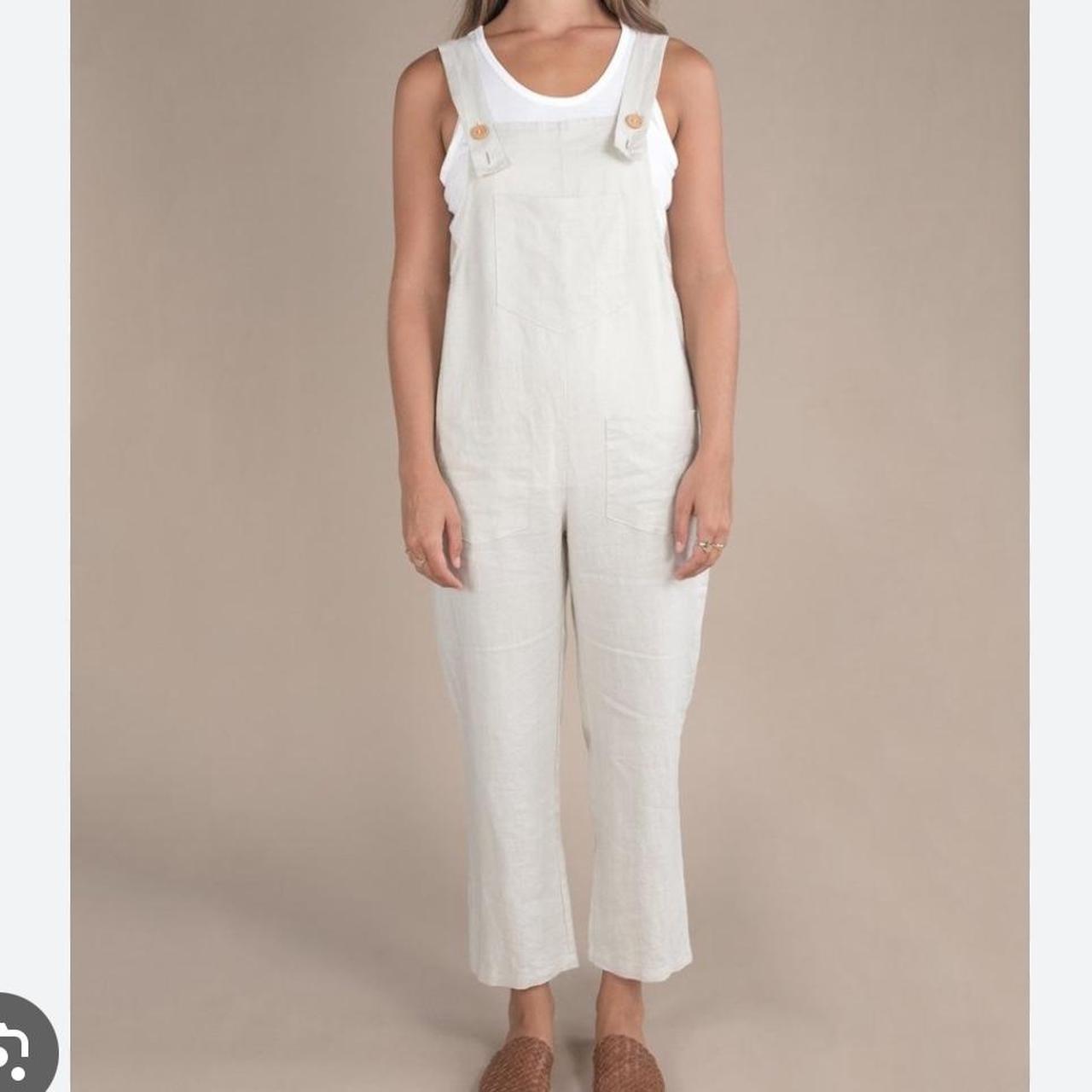 Depop Madewell As Ever Jumpsuit Linen Dungarees Womens White