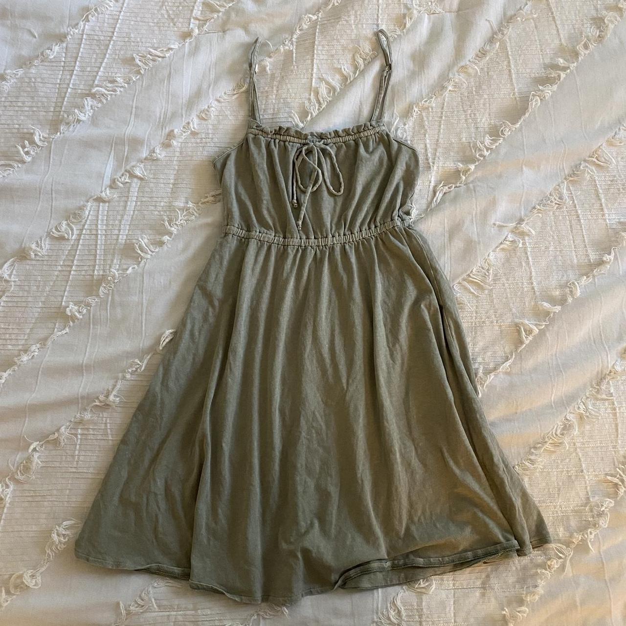 American Eagle Outfitters Women's Grey and Green Dress | Depop