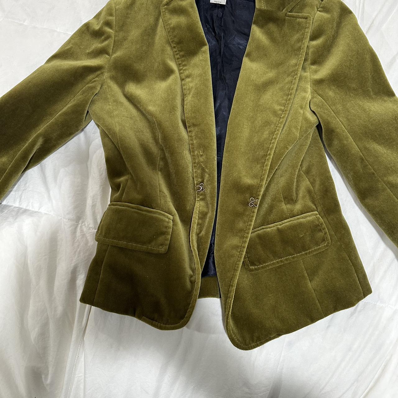 J crew green velvet on sale blazer