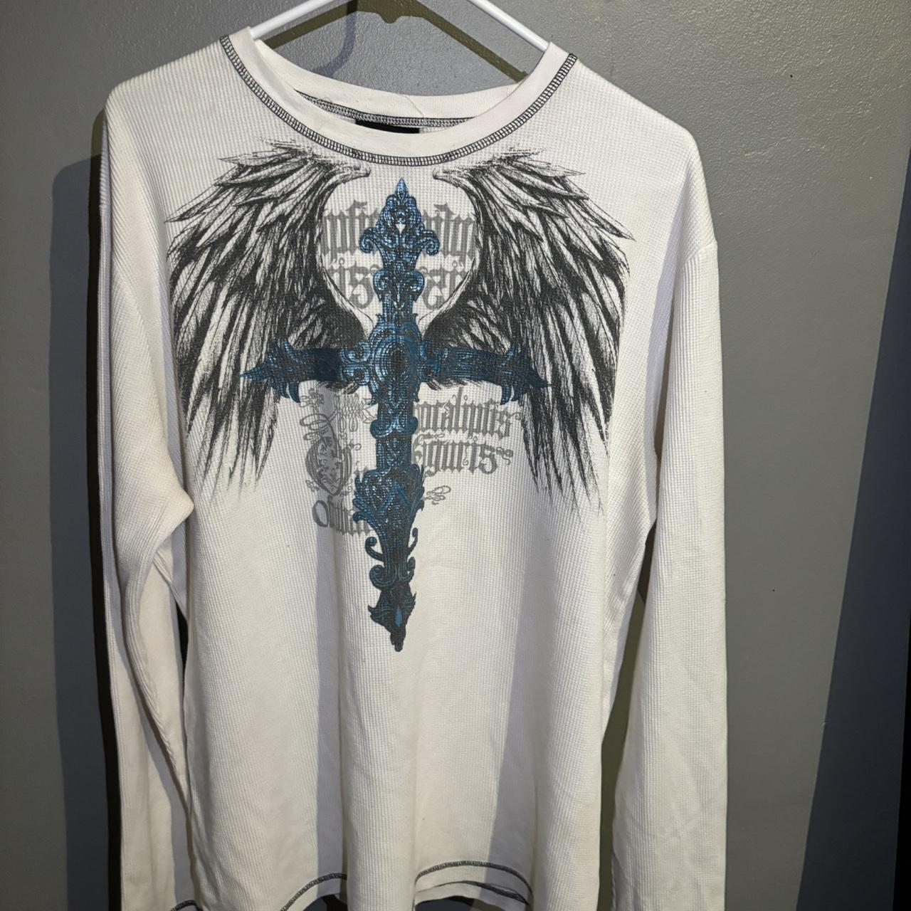 Y2K Cross No Boundaries Thermal long sleeve Size XL - Depop