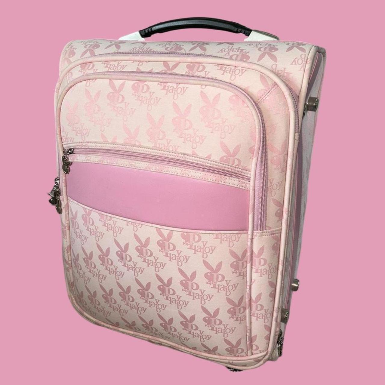 Playboy vintage pink monogram hot luggage bag