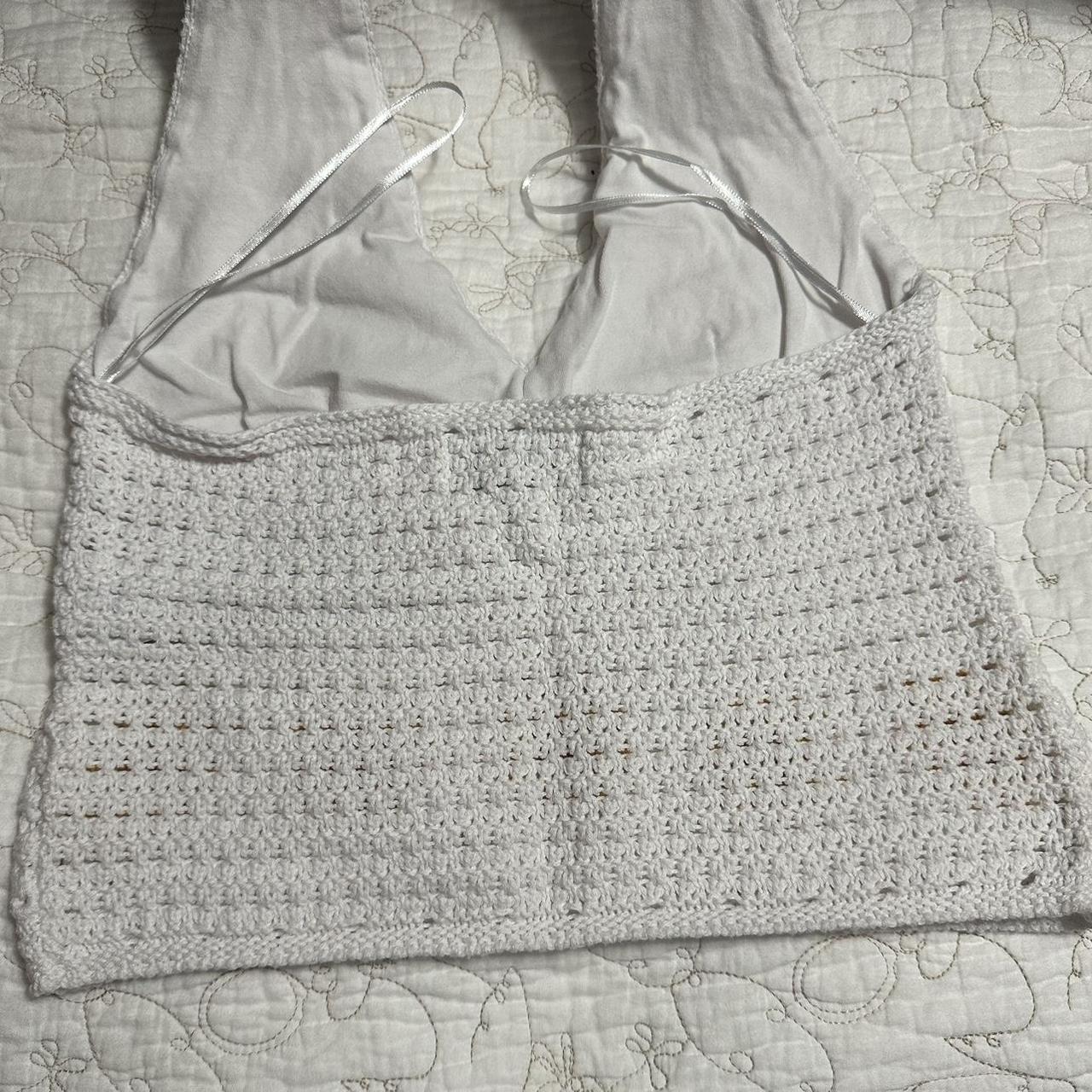 Hollister Crochet Crop Halter Tank Size - Depop