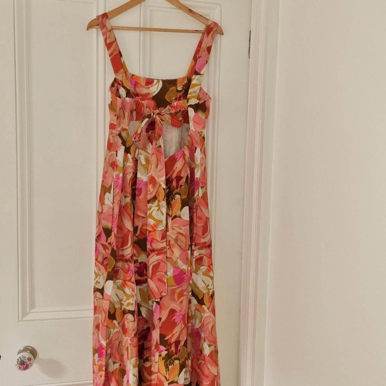 Acler floral linen dress, as new condition, size 10,... - Depop