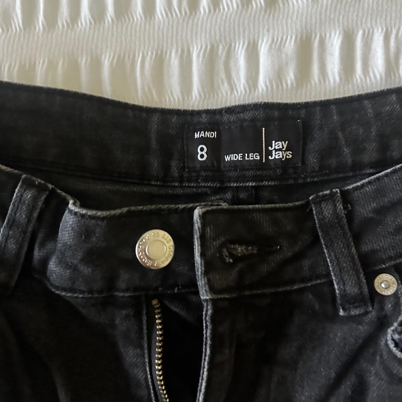 Low rise wide leg black jeans Jay Jays Size 8 Only... Depop