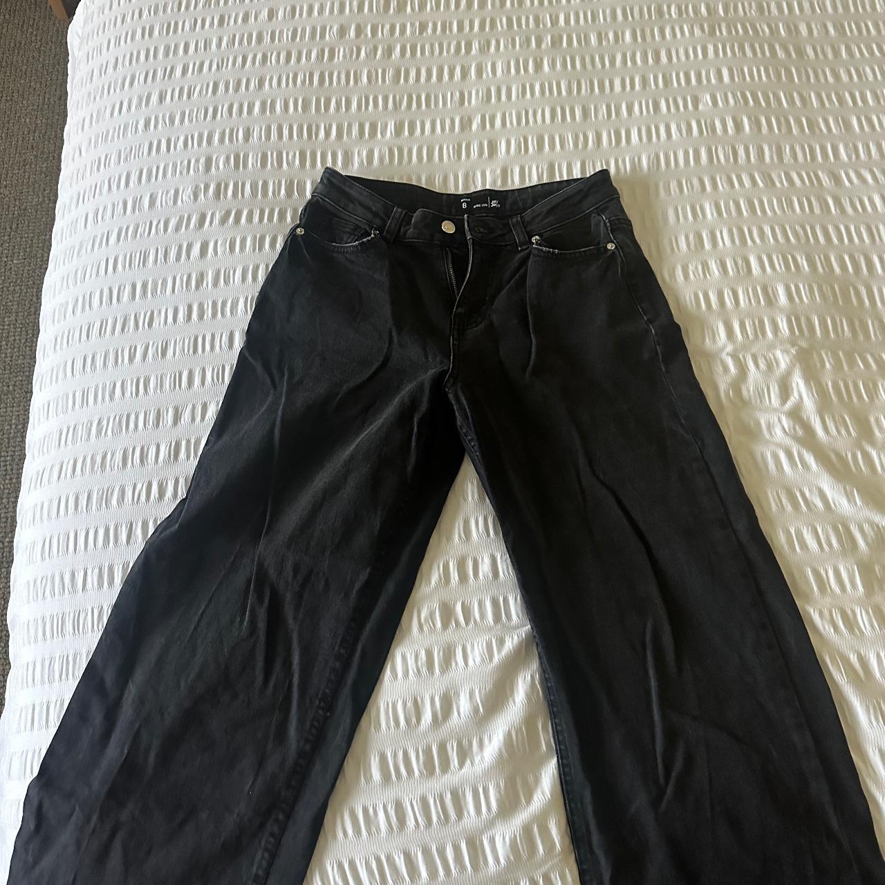Low rise wide leg black jeans Jay Jays Size 8 Only... Depop