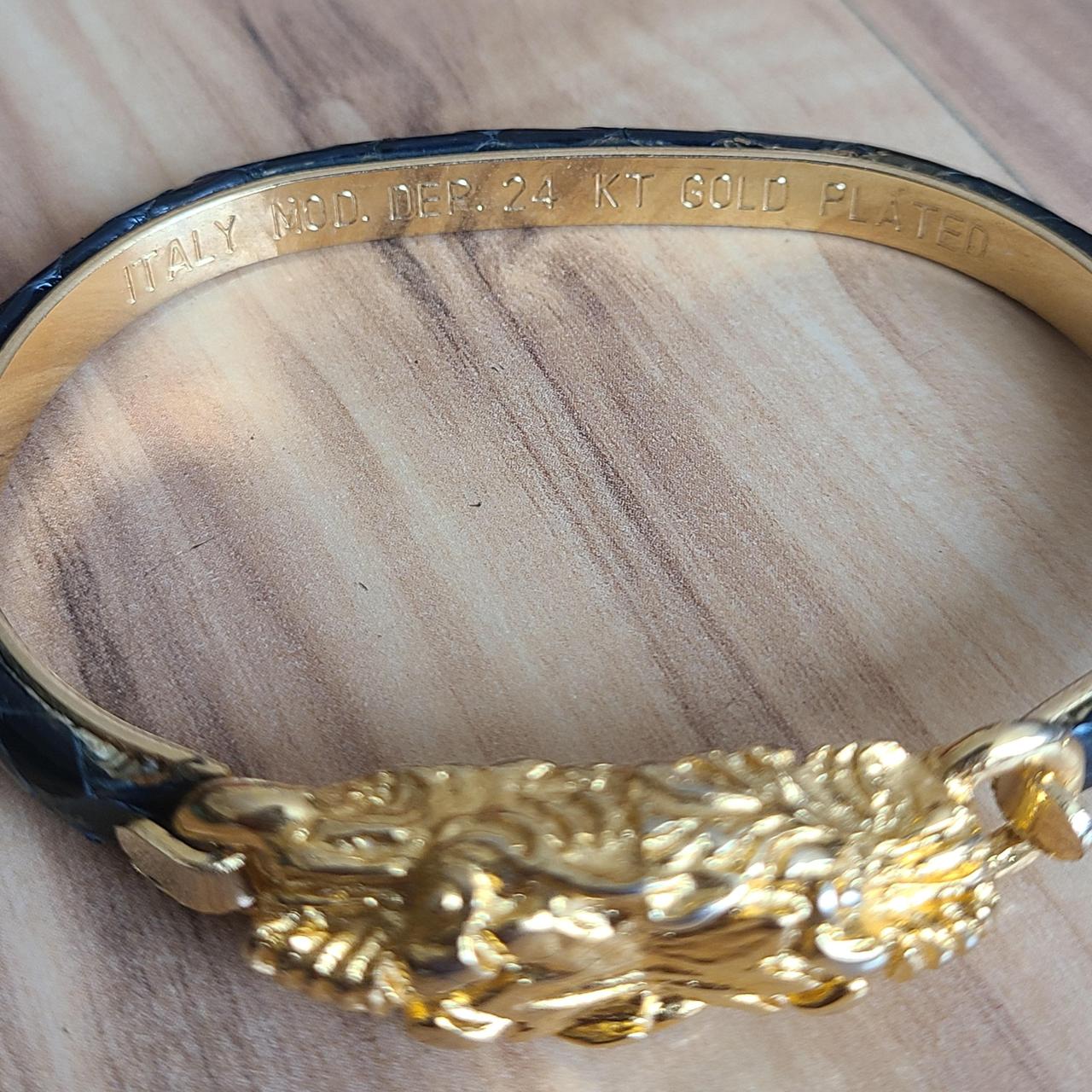 ITALY Mod. Dep. 24kt #Gold Plated SnakeSkin Bangle...