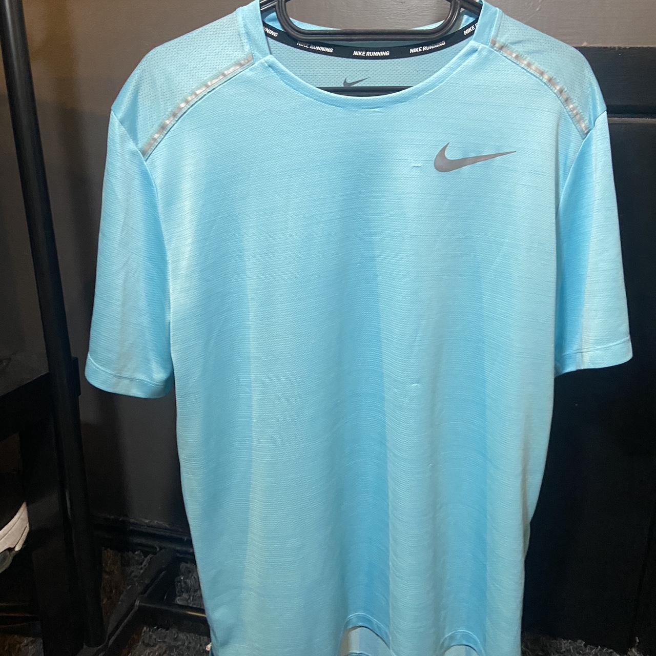 Sky Blue Nike Miler Top Depop