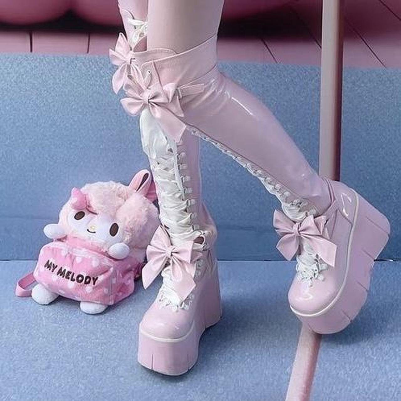 Coquette Kawaii Pink Boots Be Both Cute/kawaii And Bada… In These