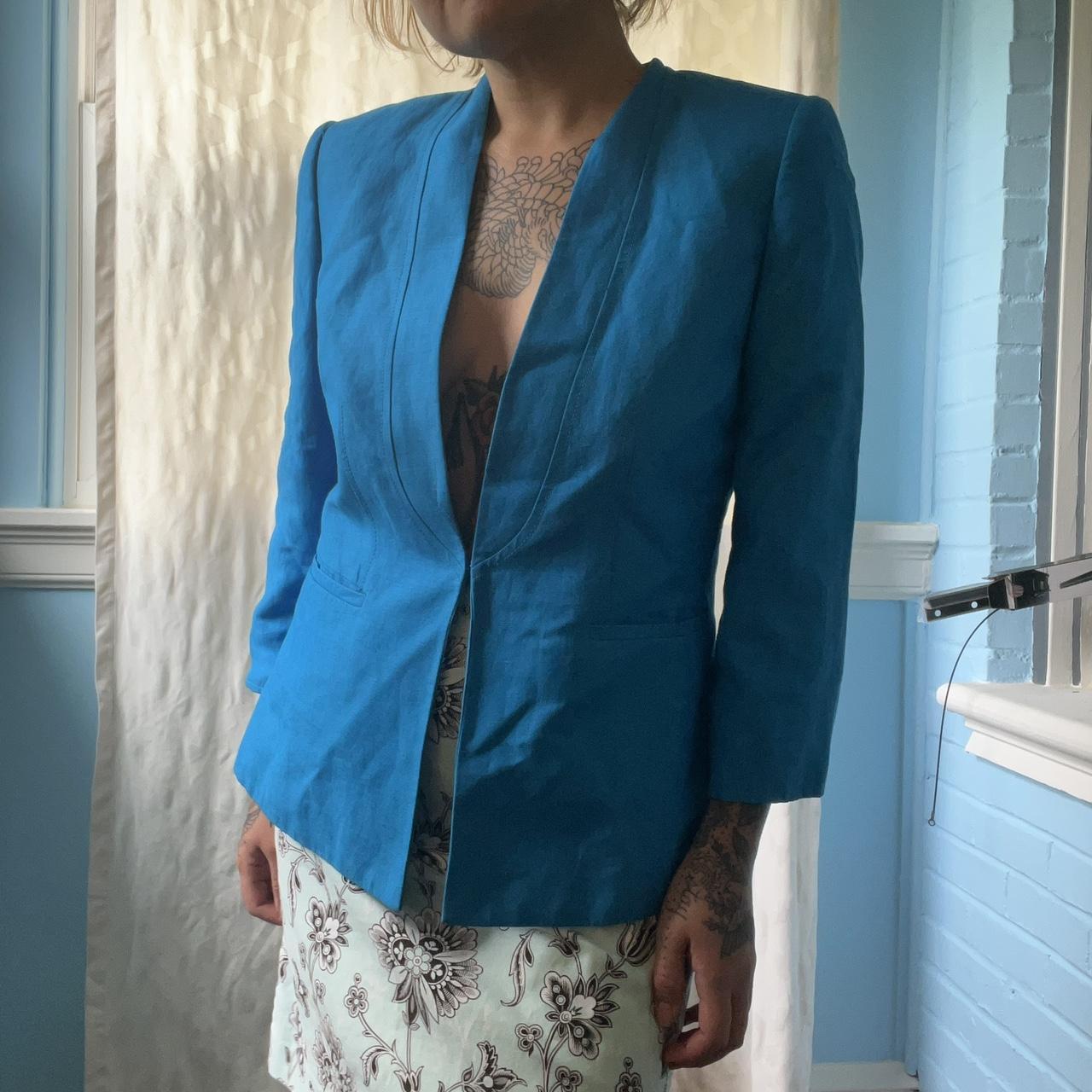 tahari arthur levine ocean blue blazer Depop