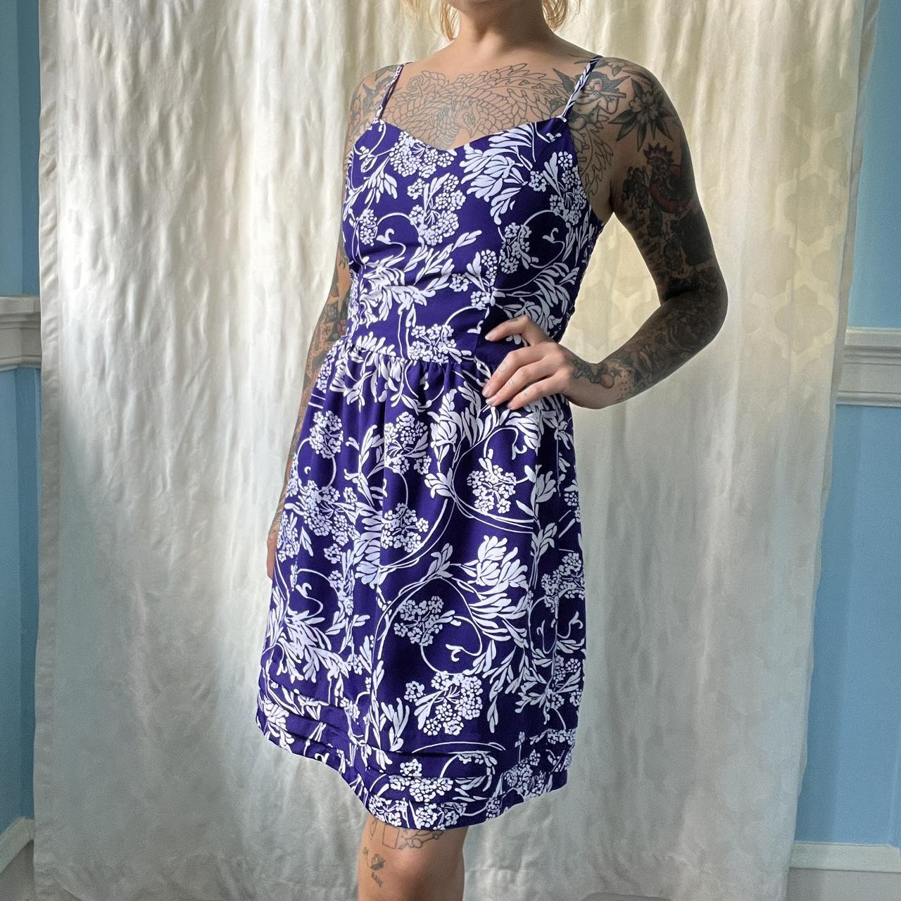 Top gap purple dress Online gap summer fun purple floral boned