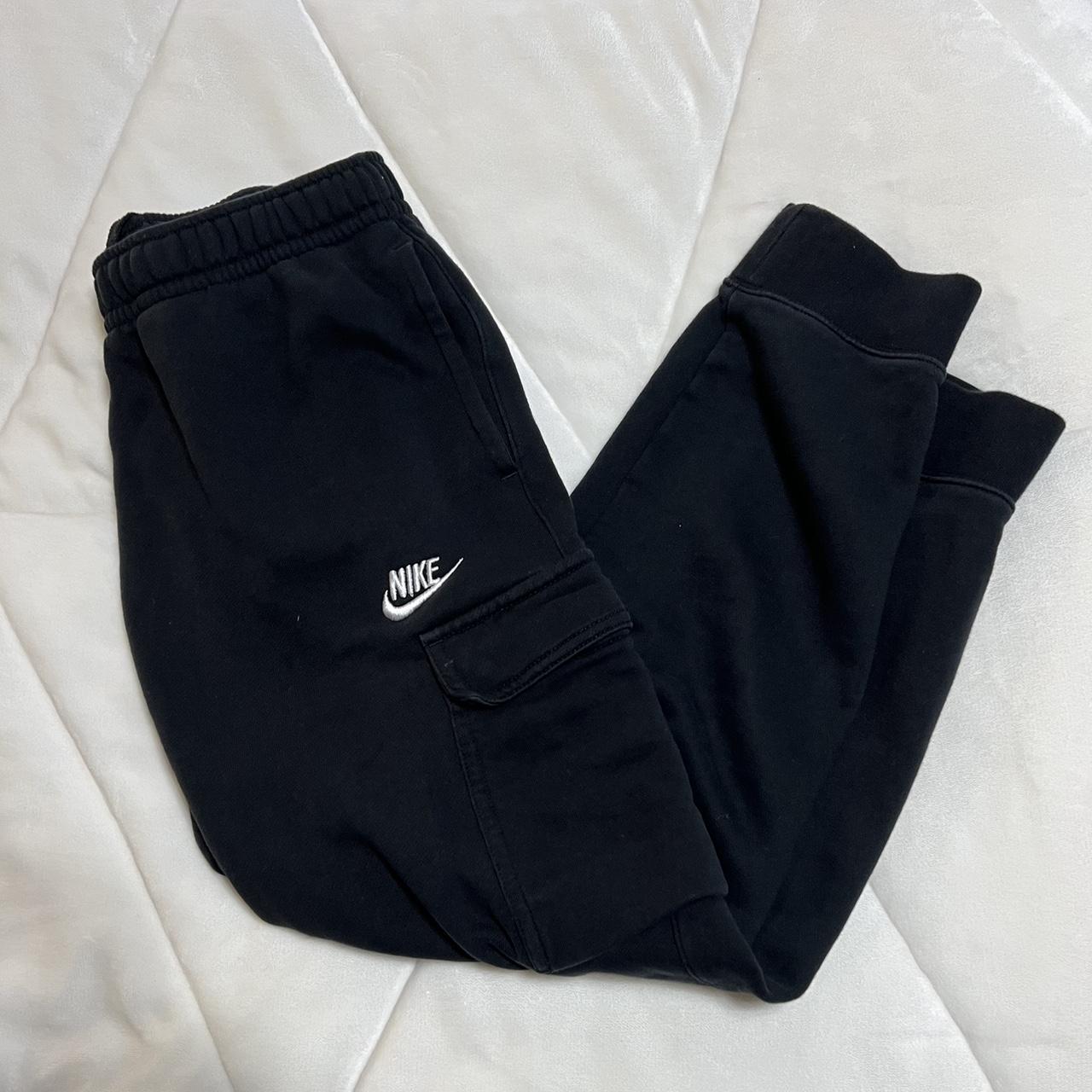 Medium black Nike sweatpants. They fit the waist and - Depop