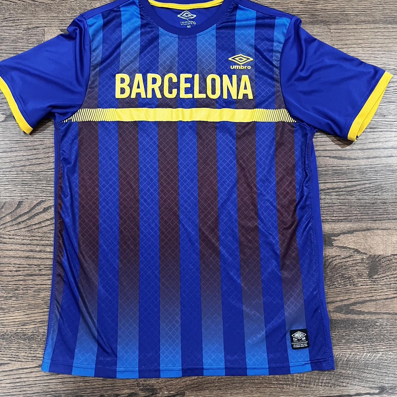 Umbro FC Barcelona Soccer Jersey Blue Gold Stripe Depop