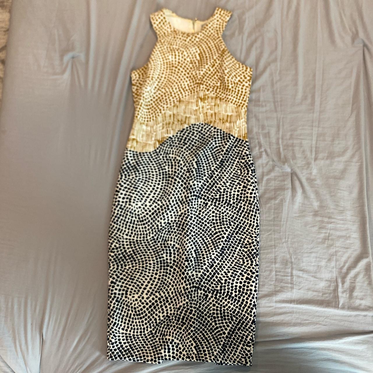 Dotted yellow and grey dress size small H&M zip up... Depop