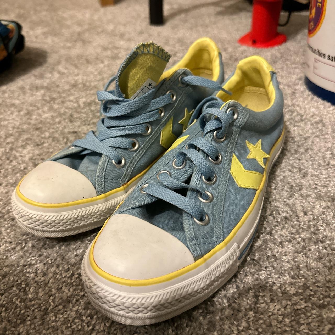 Blue and yellow converse 2024 all stars