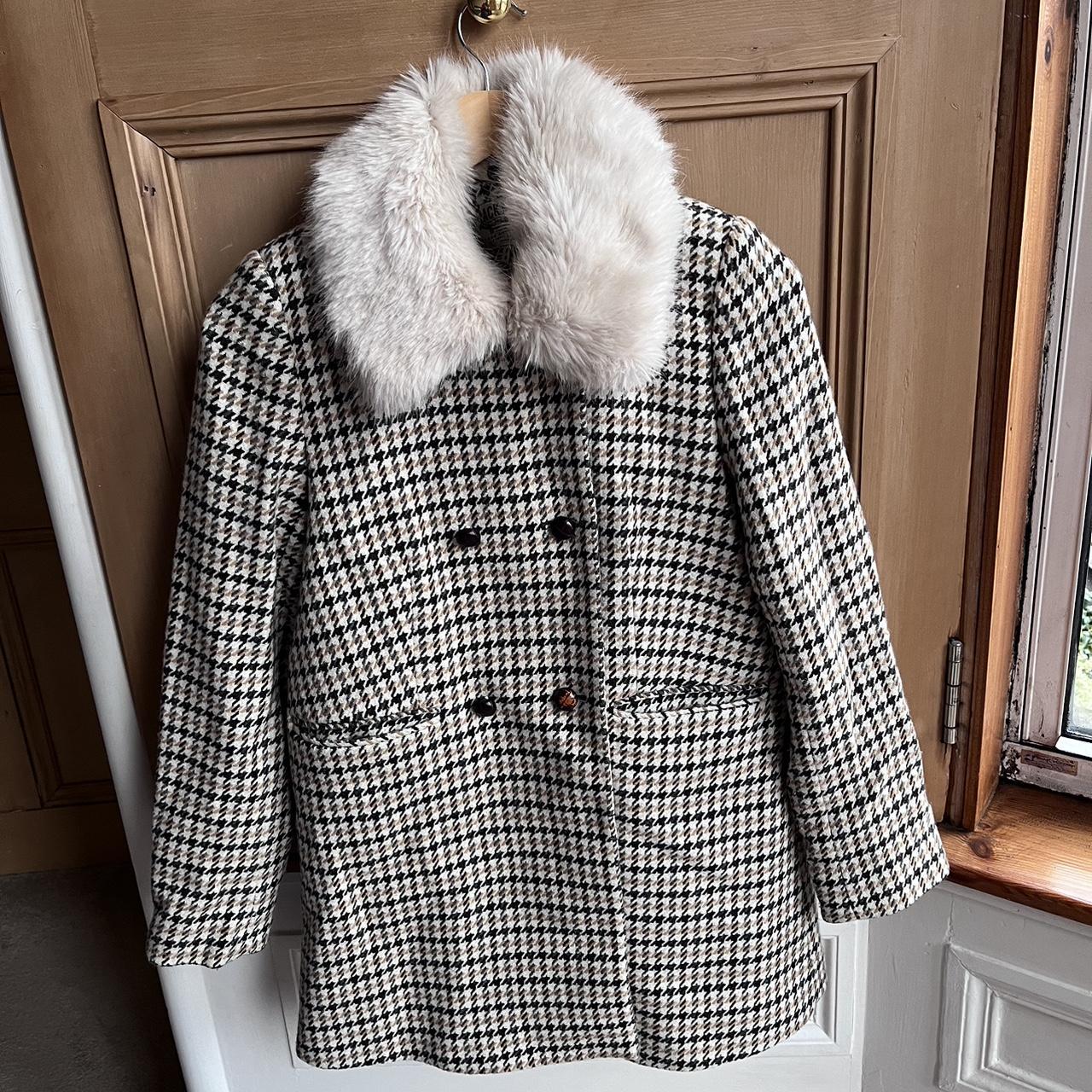 Jack Wills check coat with removable faux fur