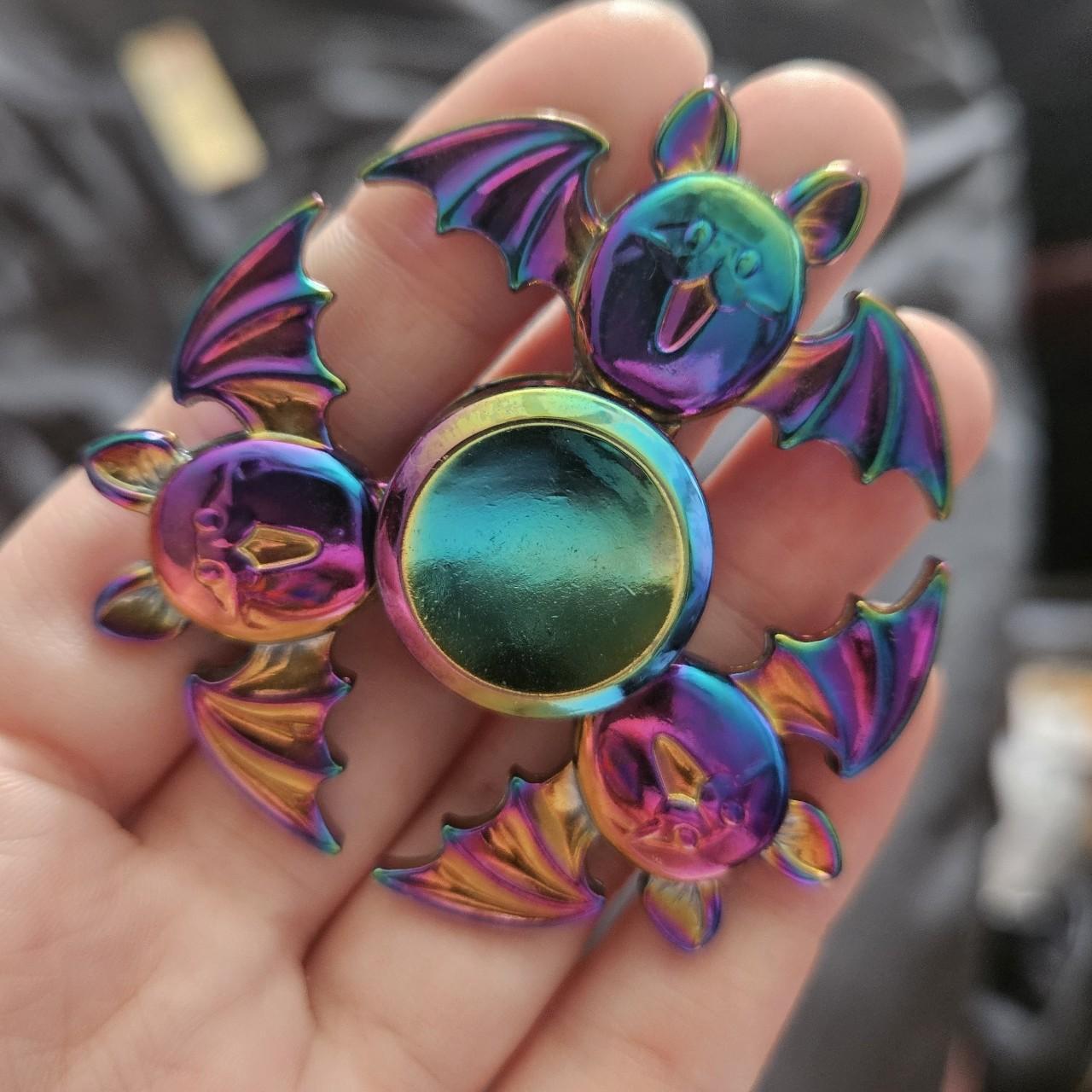 Rainbow chrome bat fidget spinner - Depop