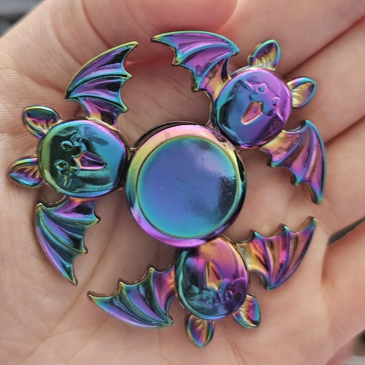 Rainbow chrome bat fidget spinner - Depop