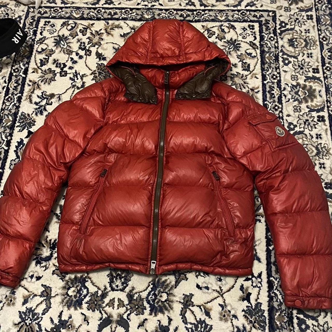 Small Moncler Puffer Jacket - Red w/ detachable... - Depop