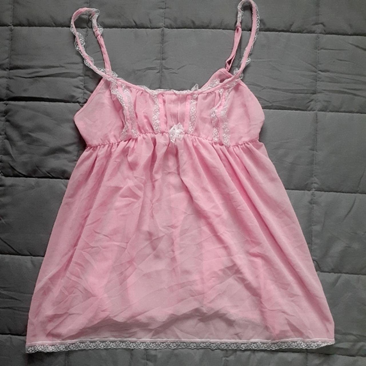 Vintage Victoria's Secret Baby Doll Dress Sheer... - Depop