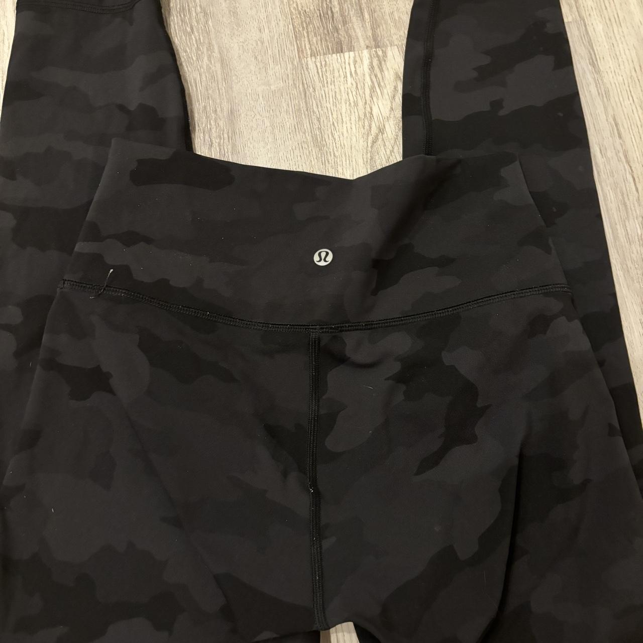 lululemon black camouflage leggings size 4 almost... - Depop