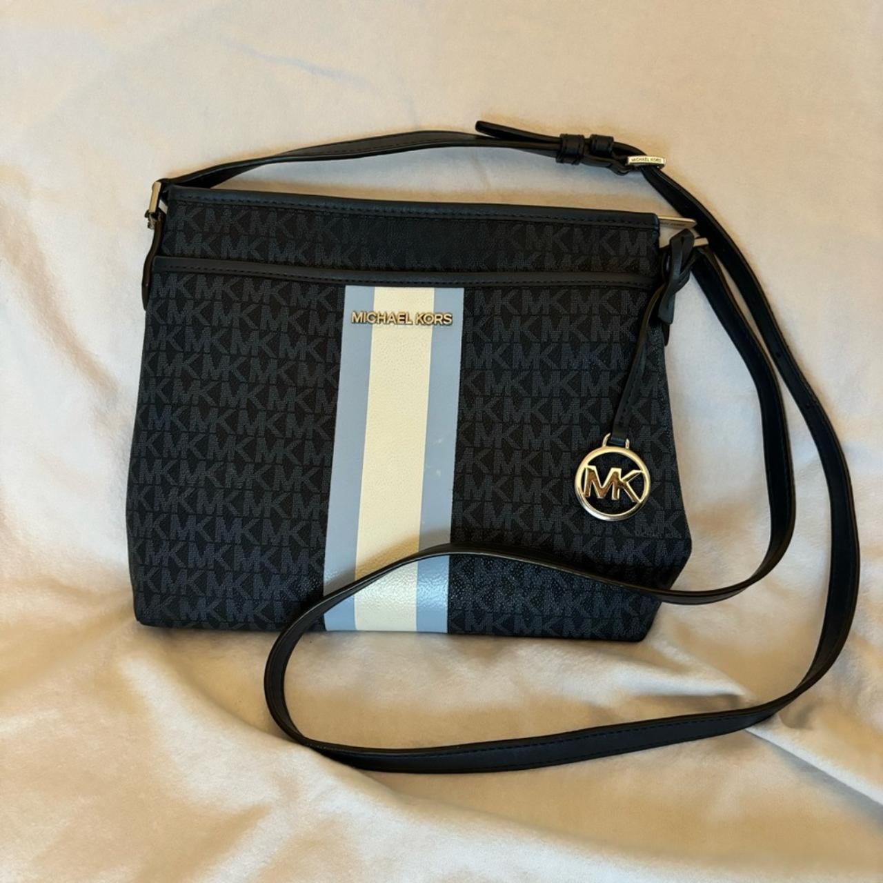 Bedford small logo discount stripe crossbody bag