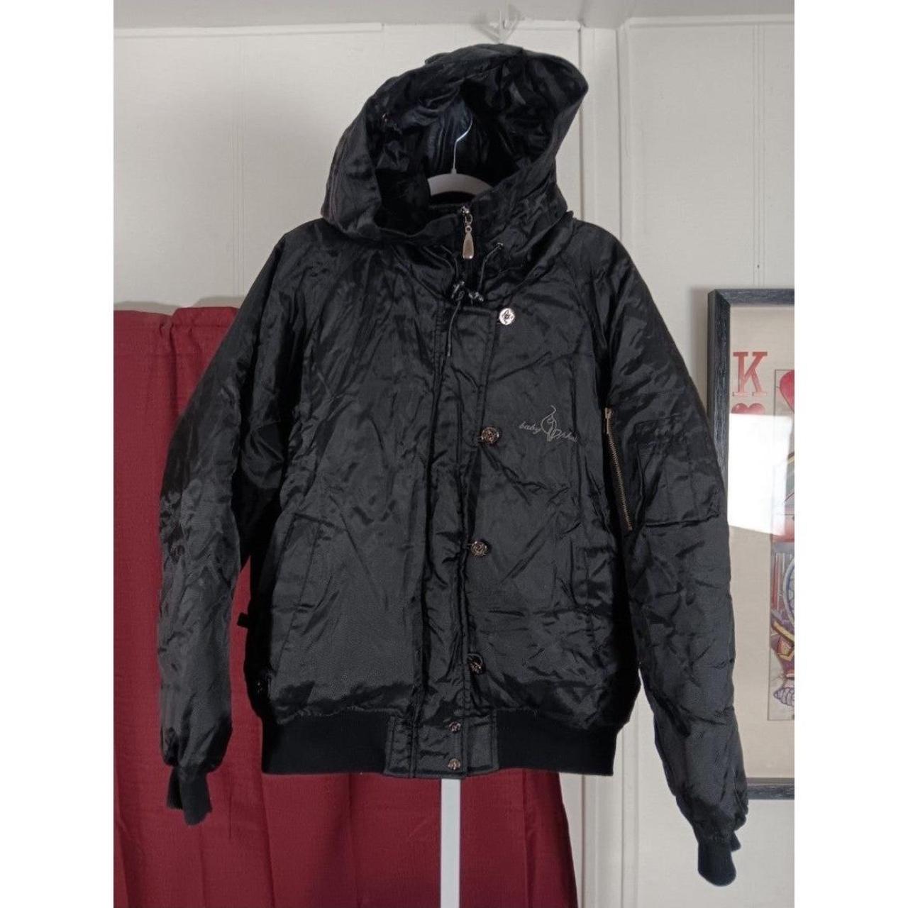 Baby Phat Black Puffer Bomber Jacket Womens Size Depop