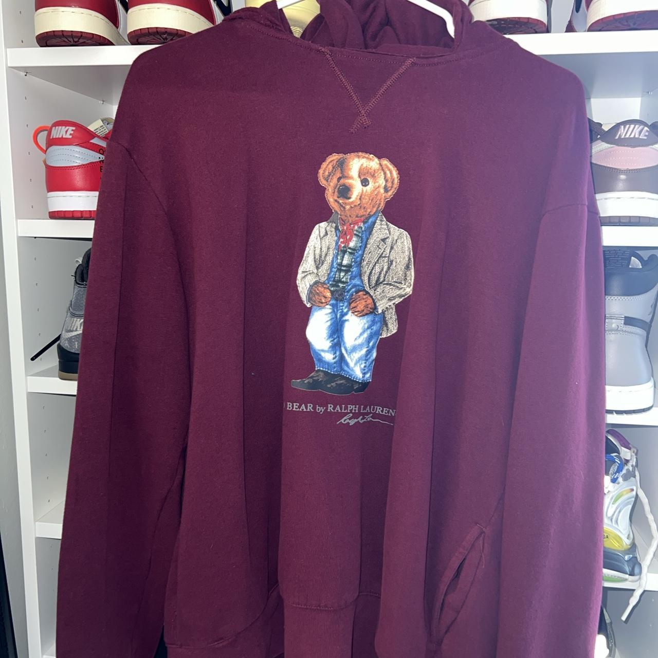 Burgundy polo bear on sale hoodie