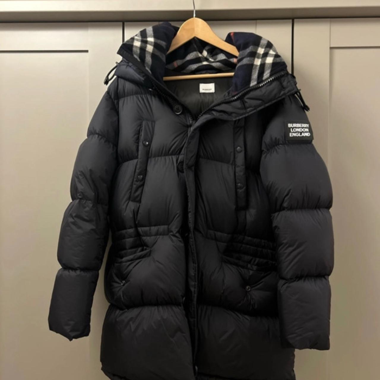 Burberry logo detail hooded puffer online coat