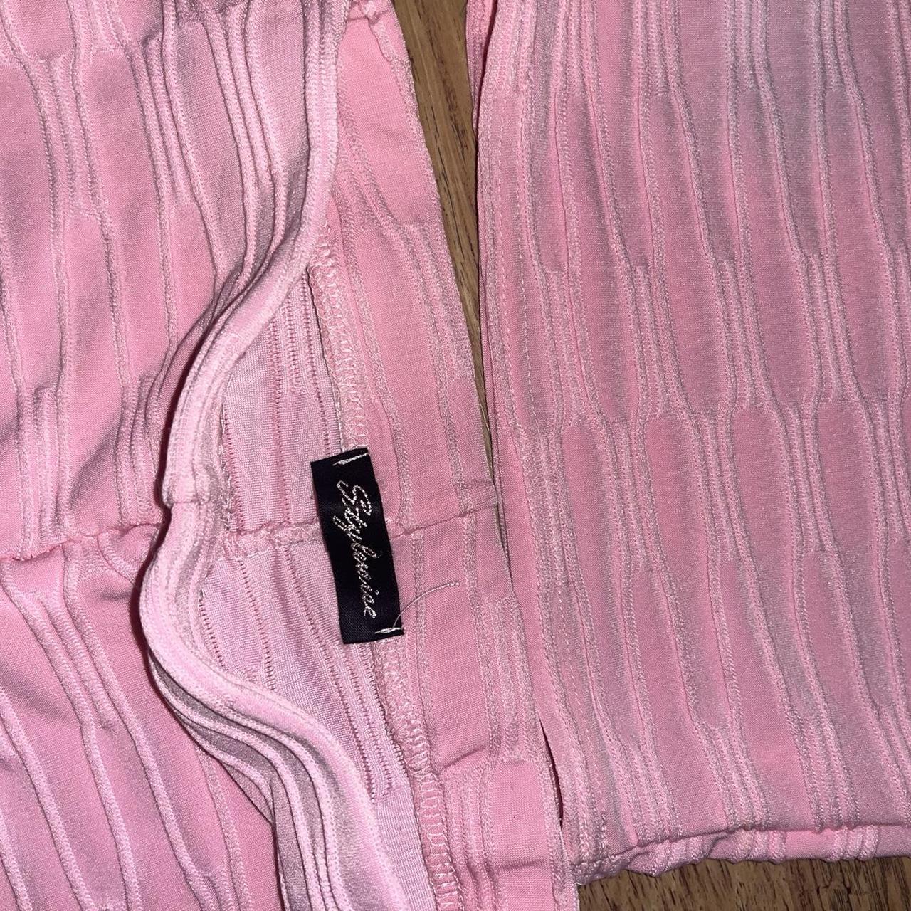 Baby pink two piece set. Bottoms are flared and top... - Depop