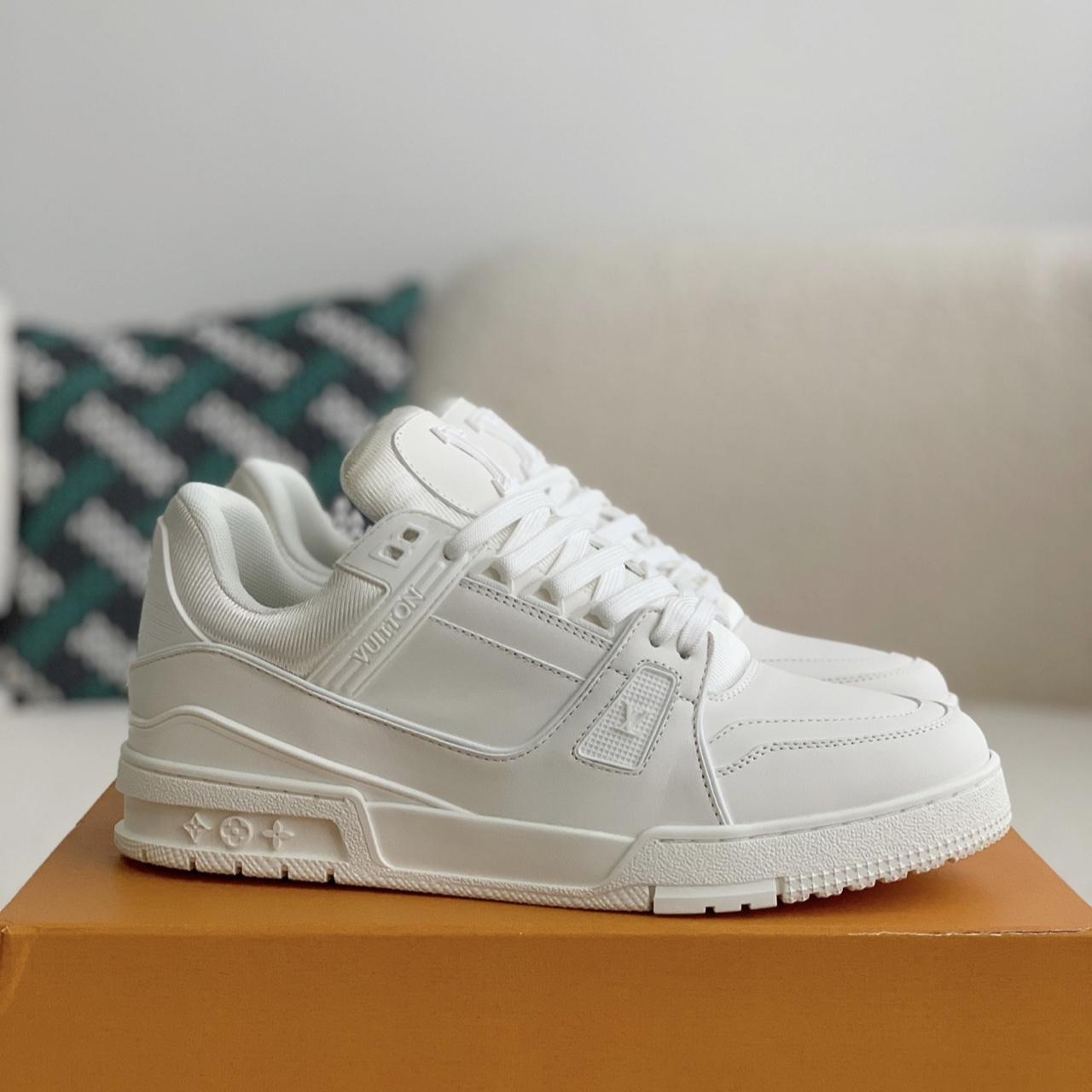 LV Trainer White/White🤍🤍 ✨Brand New✨ Box and bag | Depop