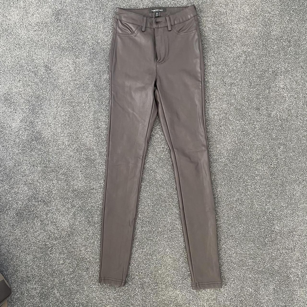 Forever New vegan leather pants chocolate brown