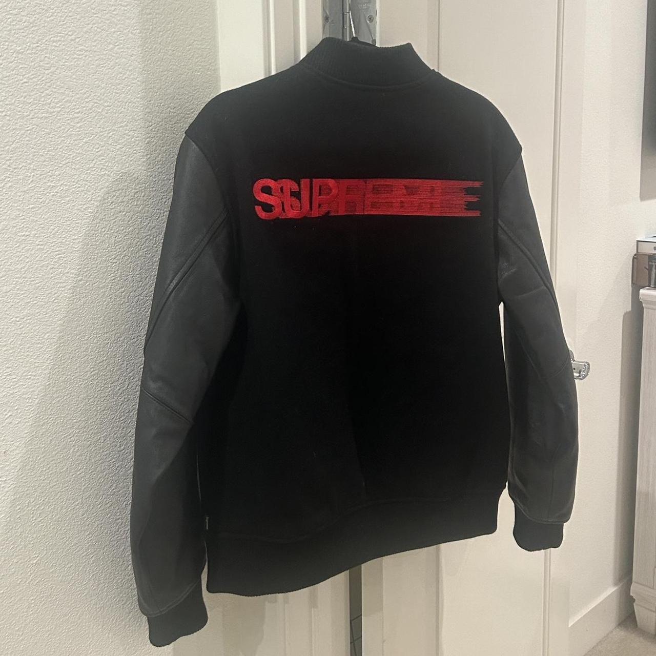 Authentic supreme motion logo varsity jacket Very... - Depop