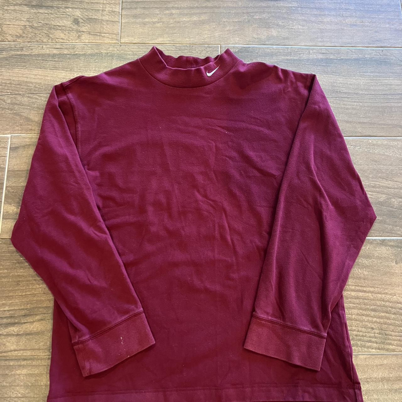 2000s red Nike mock neck long Sleeve with swoosh on... - Depop