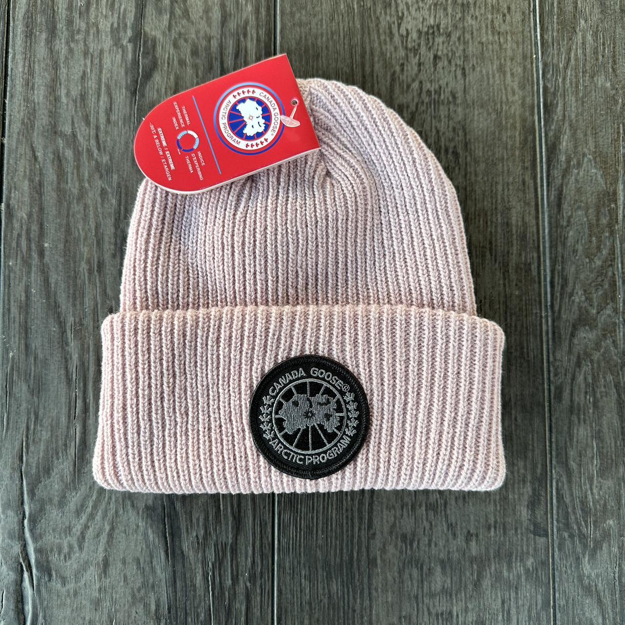 Canada Goose pink and black beanie My sis didn’t... - Depop