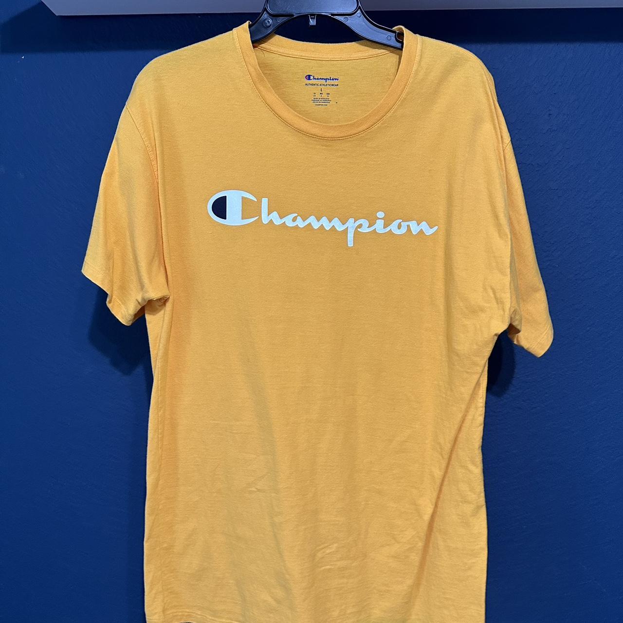 Large, yellow, champion Perfect Depop