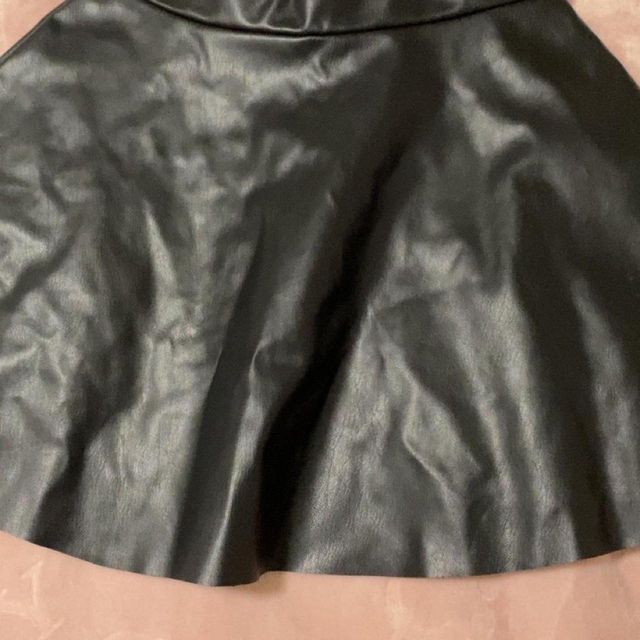 Zara kids leather mini skirt size 10 - Depop