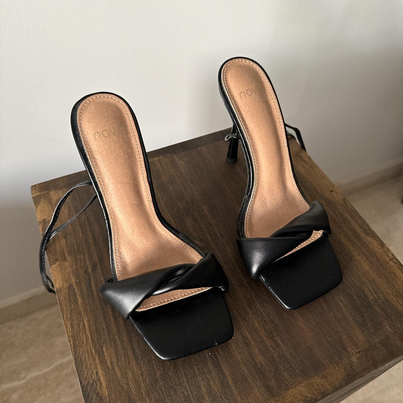 BLACK STRAPPY HEELS • AU Size 7 • NOVO brand in... Depop