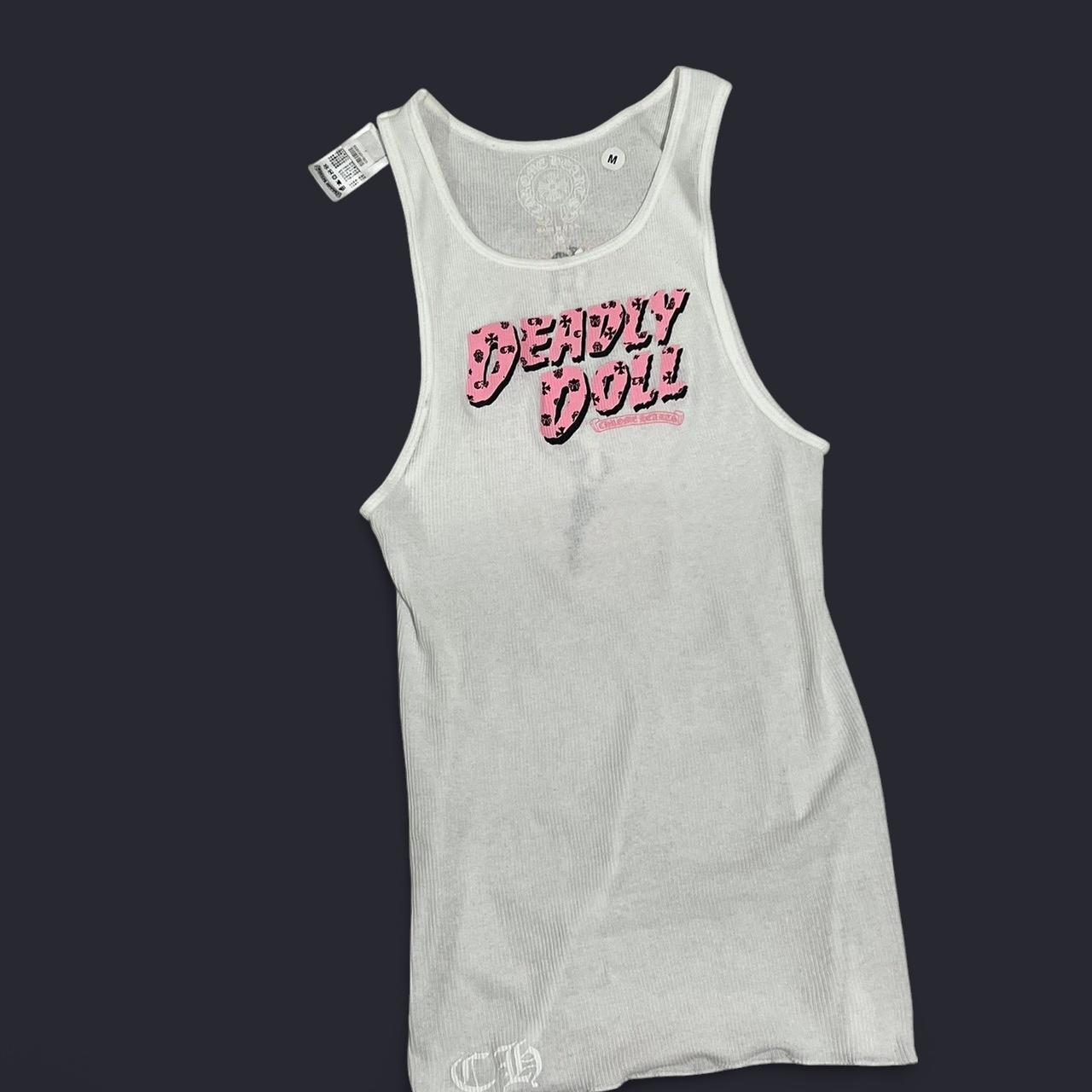 White Chrome Hearts X Deadly Doll Tank Top (dress) | Depop