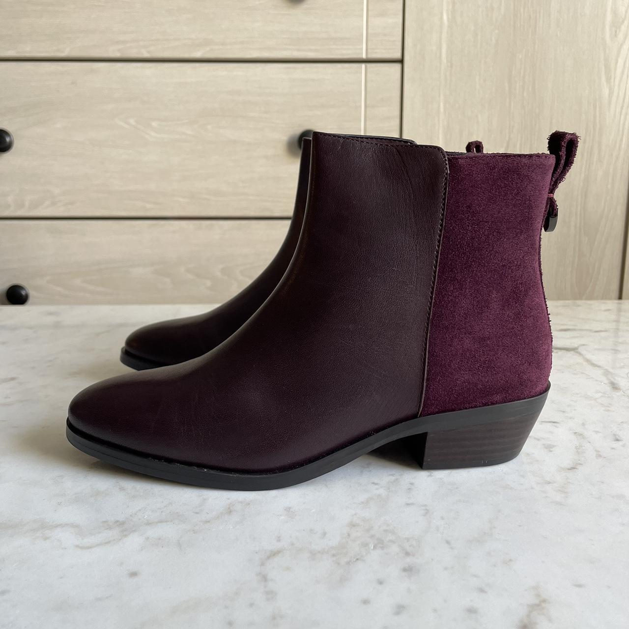 Coach burgundy sale boots