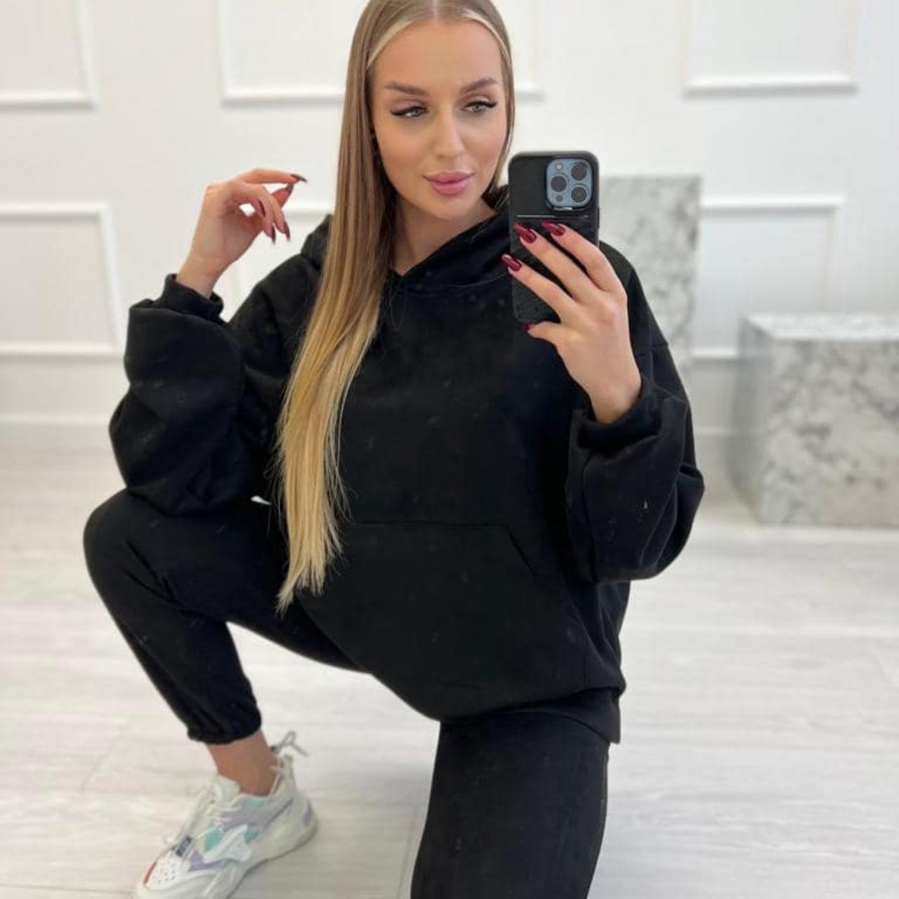 black nike tracksuit hoodie