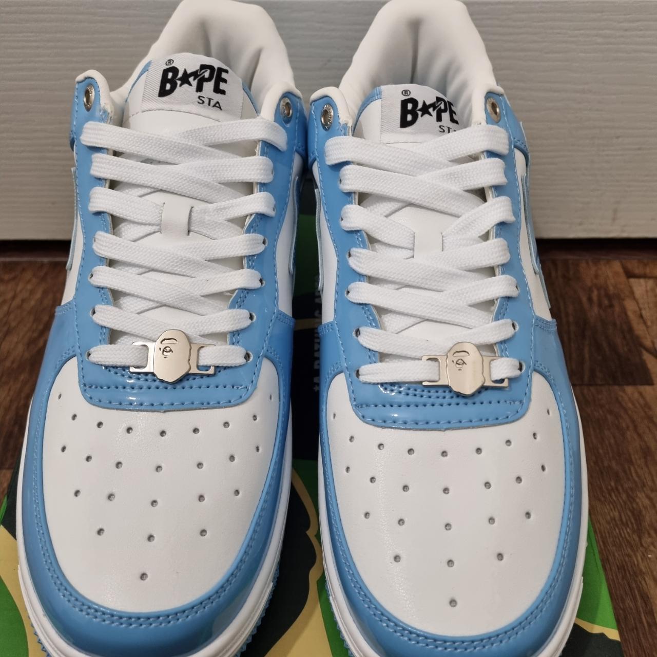 Bapesta Baby Blue And White Size 10 UK (Price... - Depop